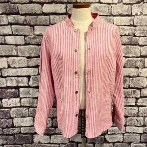 Chico's NWT Reversible Long Sleeve Linen Jacket Size Large